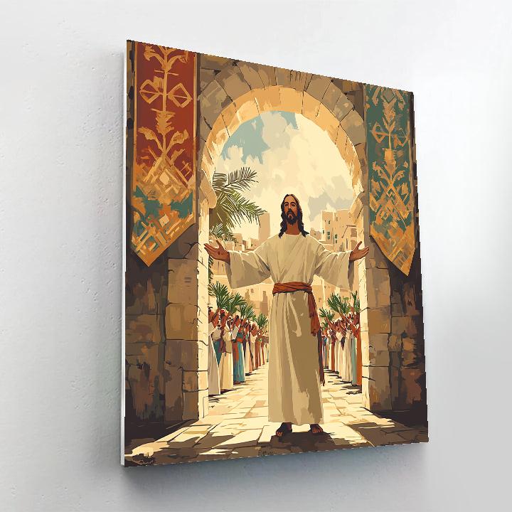 Jesus In The City Gate Welcome Number painting