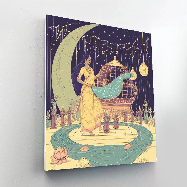 Saraswati At The Lunar Music Workshop Numbered painting kits