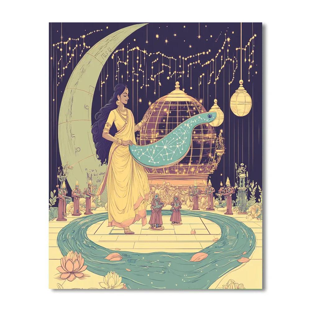 Saraswati At The Lunar Music Workshop Numbered painting kits