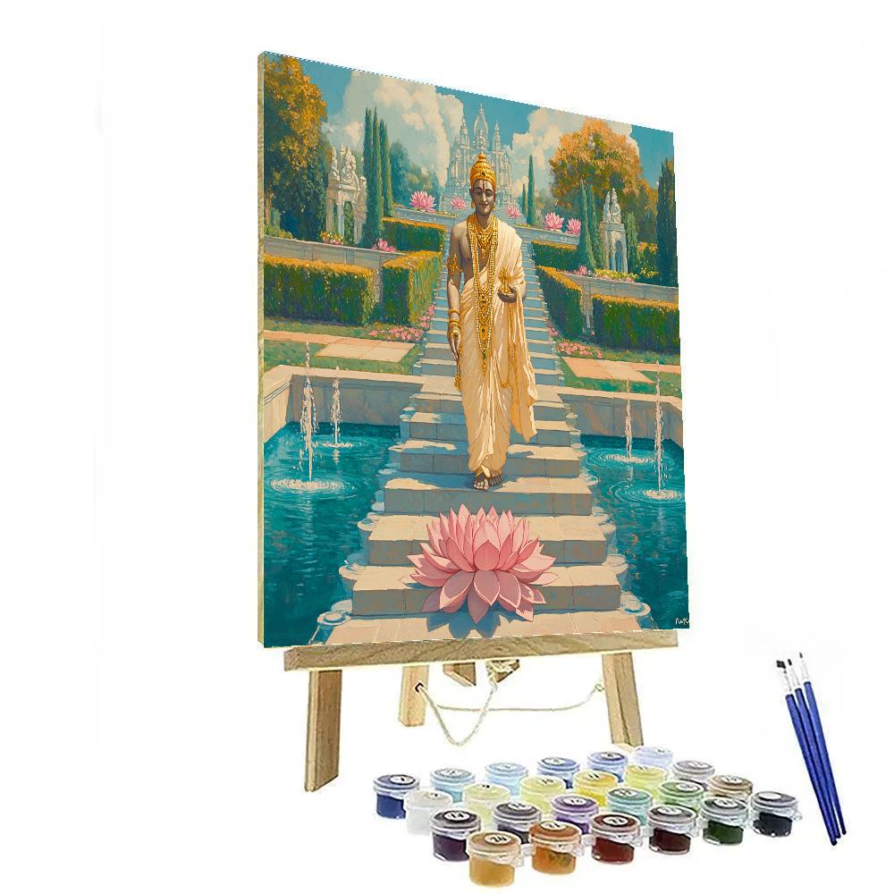 Brahma Garden Stairway Of Lotuses Number painting