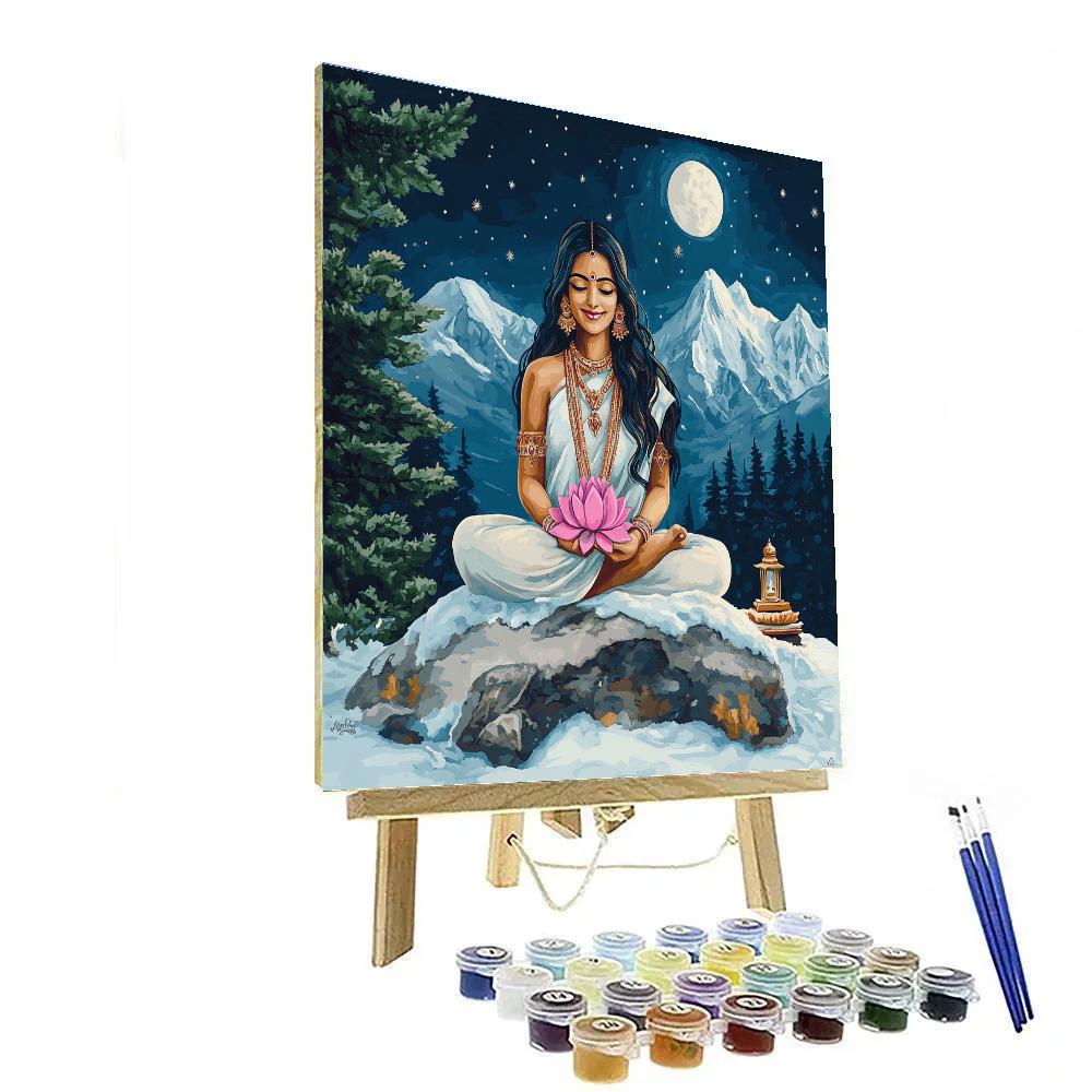 Parvati Moonlit Himalayan Sanctuary paint by number