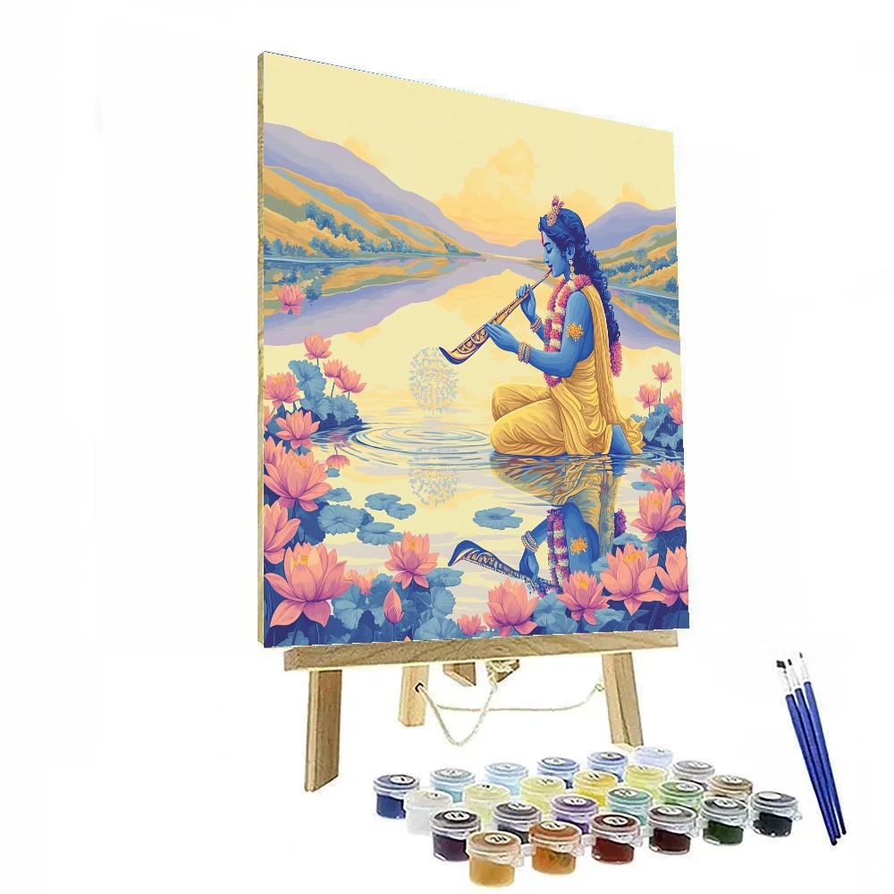 Krishna And The Mirror Lake Of Many Flutes Numbered painting kits