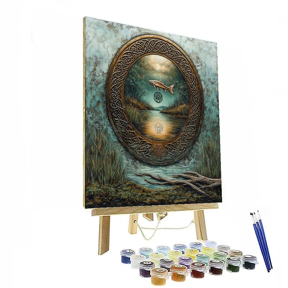 Brass Mirror Of Celtic Prophecy Painting by numbers kit