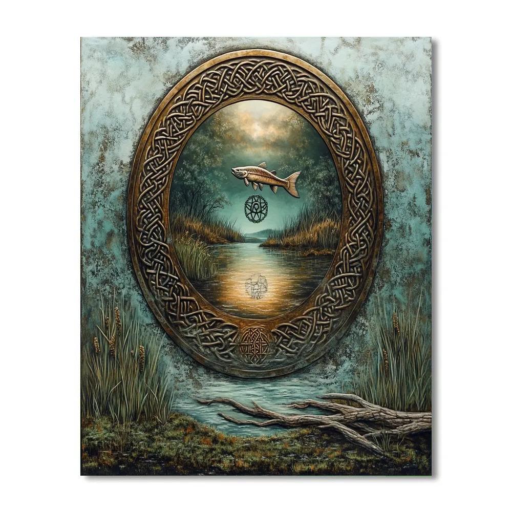 Brass Mirror Of Celtic Prophecy Painting by numbers kit