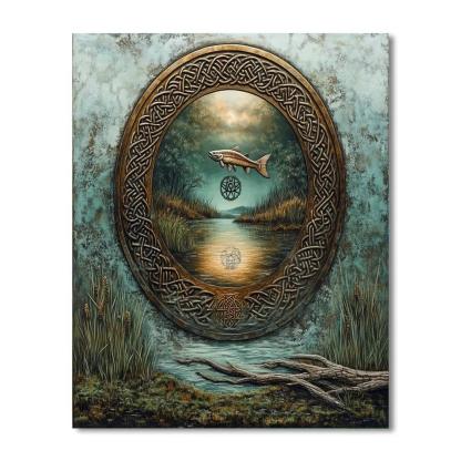 Brass Mirror Of Celtic Prophecy Painting by numbers kit
