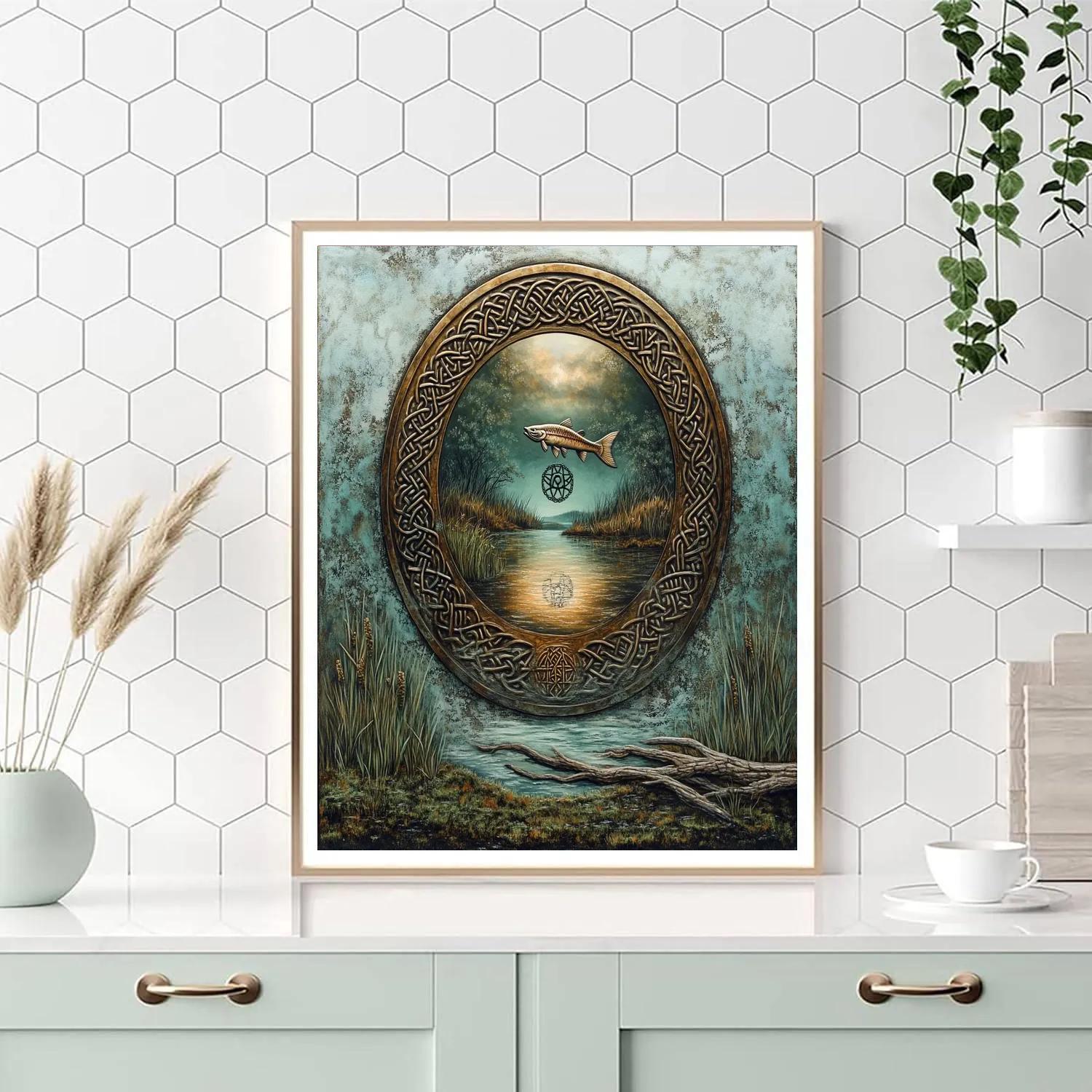 Brass Mirror Of Celtic Prophecy Painting by numbers kit