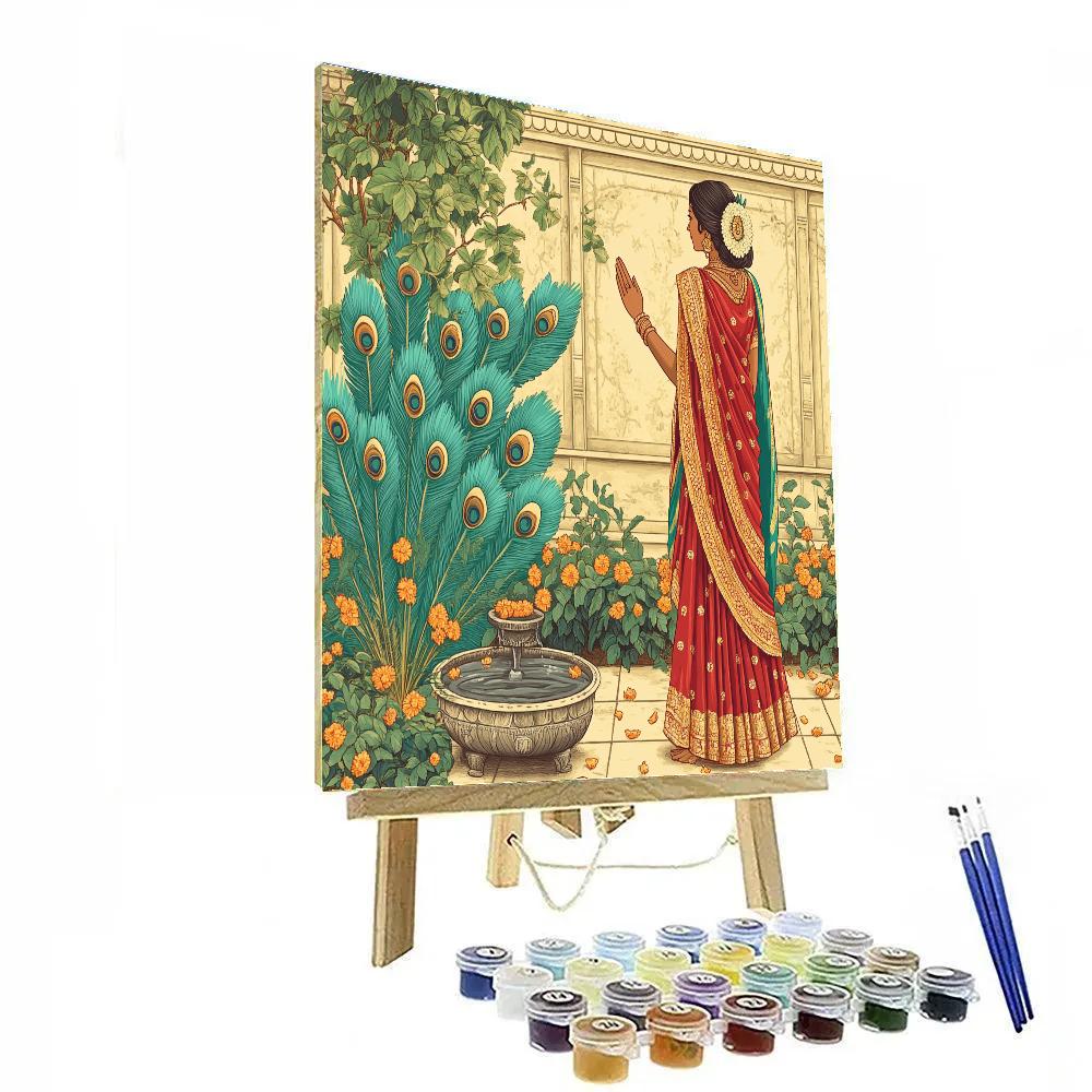 Garden Courtyard With Parvati Blessing Paint by numbers kits
