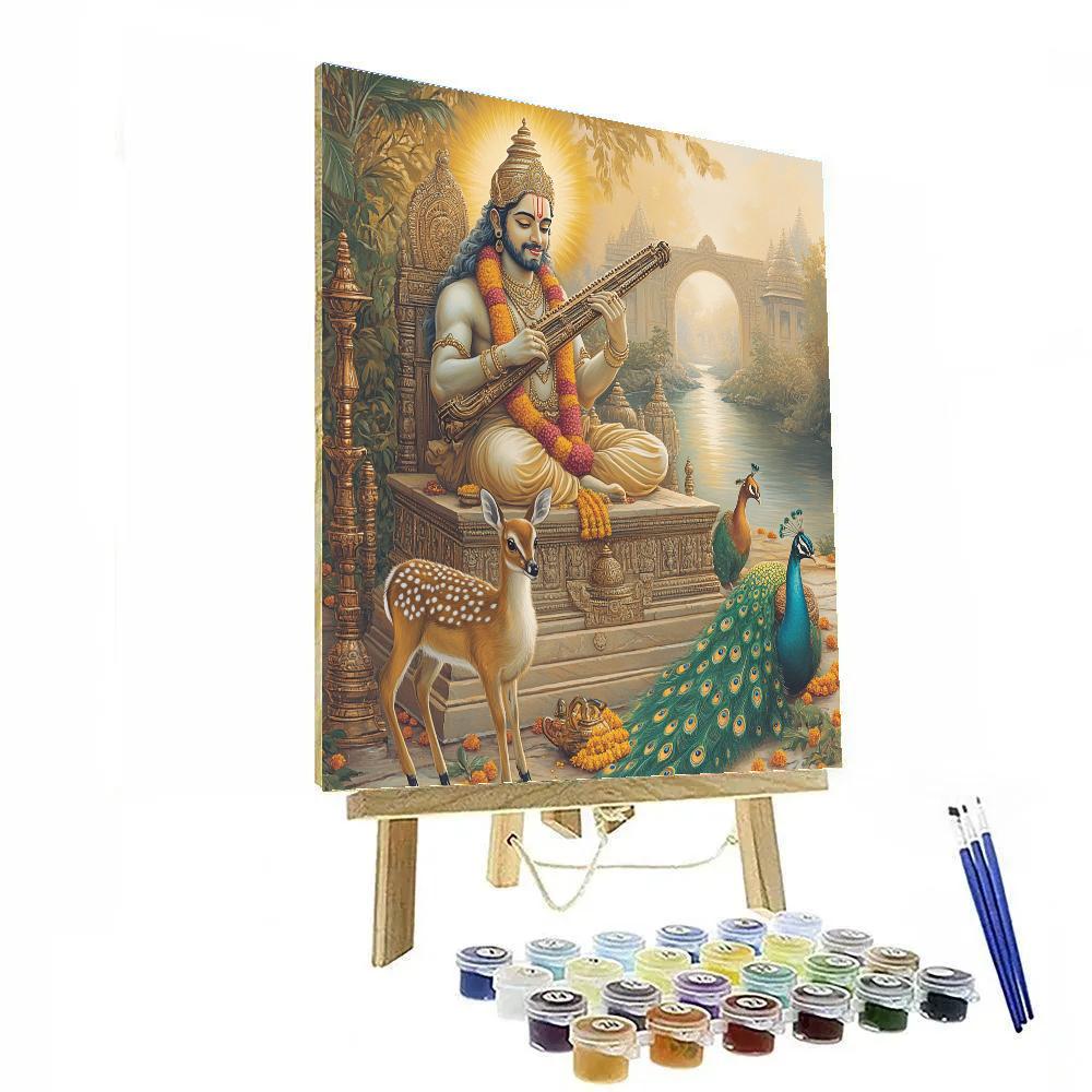 Temple Courtyard With Rama Harmony Paint by numbers art