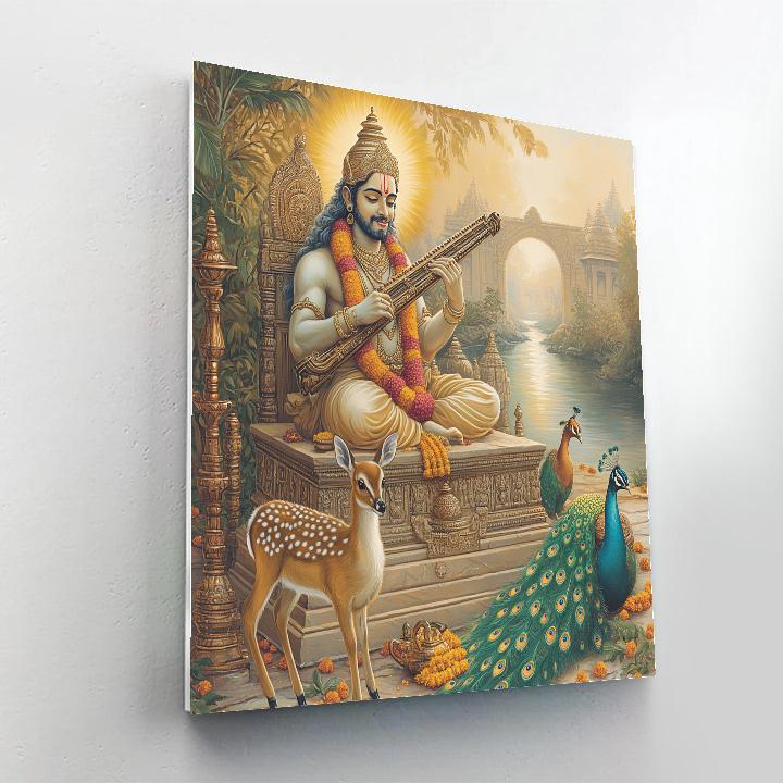 Temple Courtyard With Rama Harmony Paint by numbers art