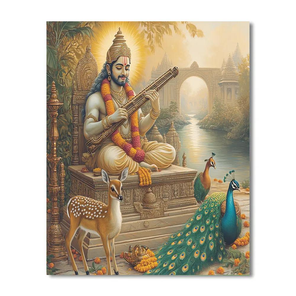 Temple Courtyard With Rama Harmony Paint by numbers art