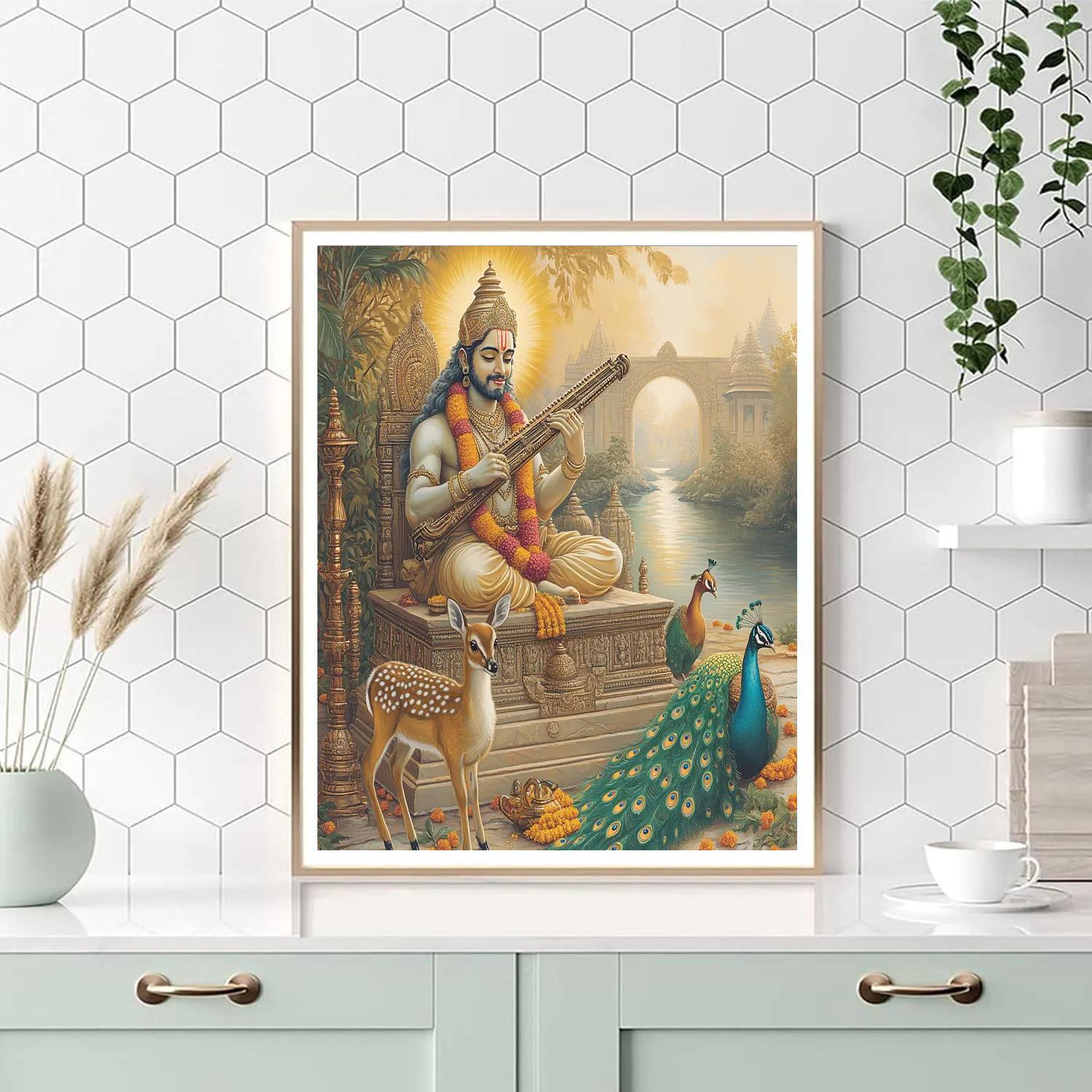 Temple Courtyard With Rama Harmony Paint by numbers art