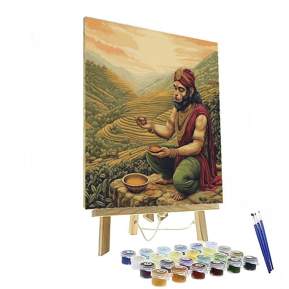 Tea Garden With Hanuman Guardian Number painting