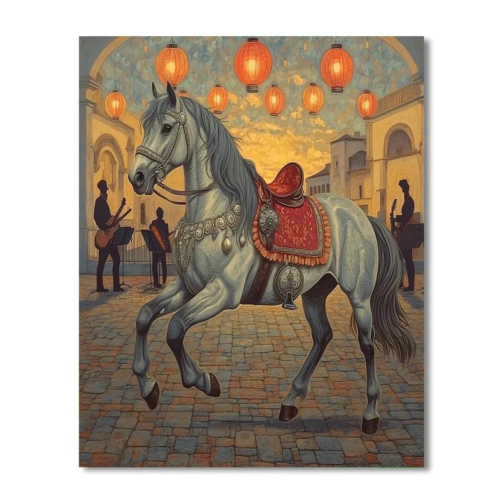 Lantern Festival Horse Procession Numbered painting kits
