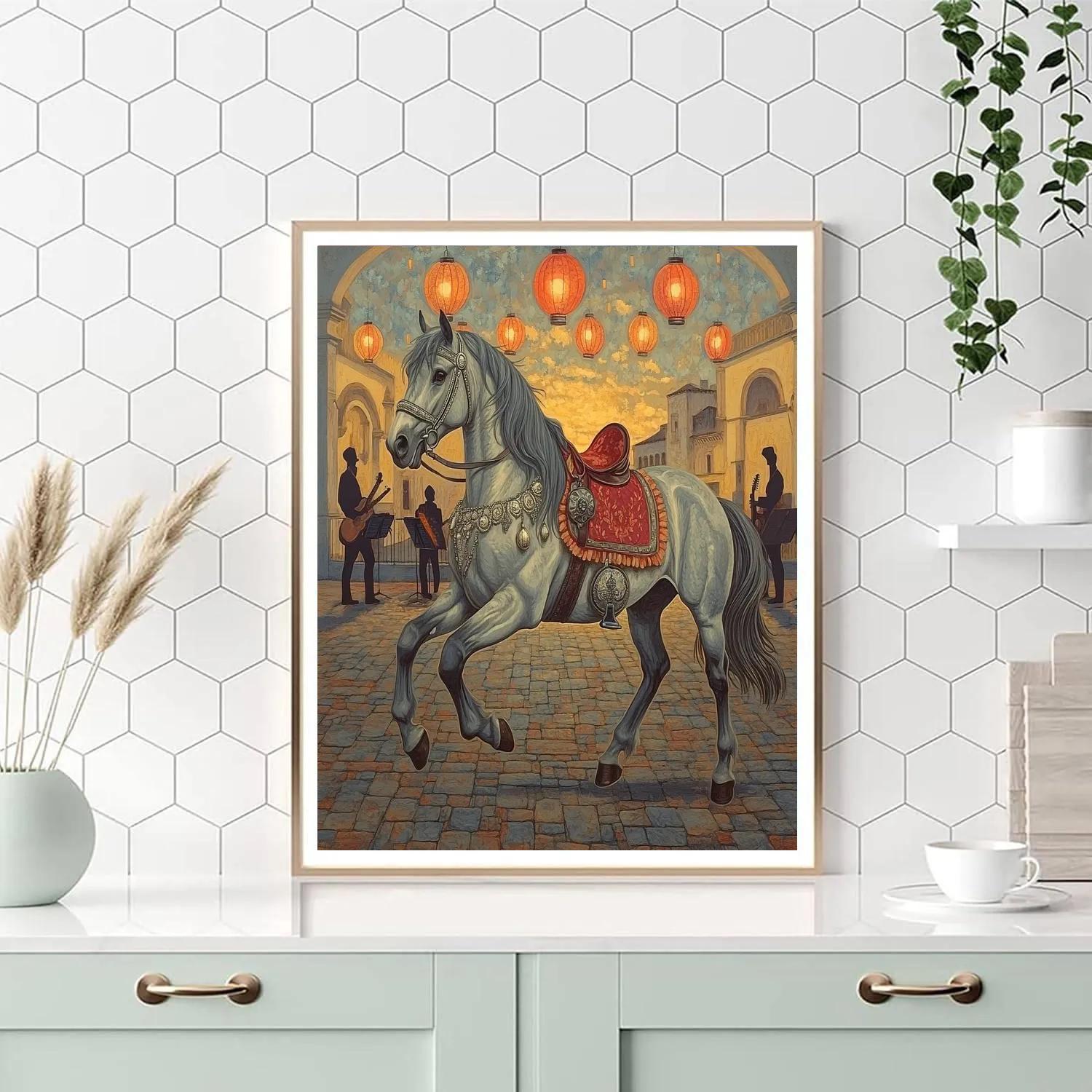 Lantern Festival Horse Procession Numbered painting kits