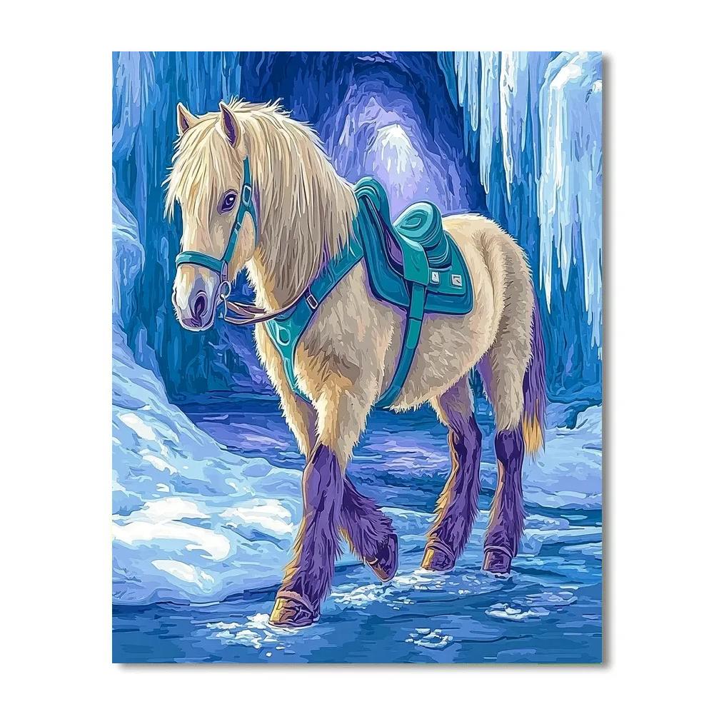 Ice Caves With Horse Explorer Paint by numbers art