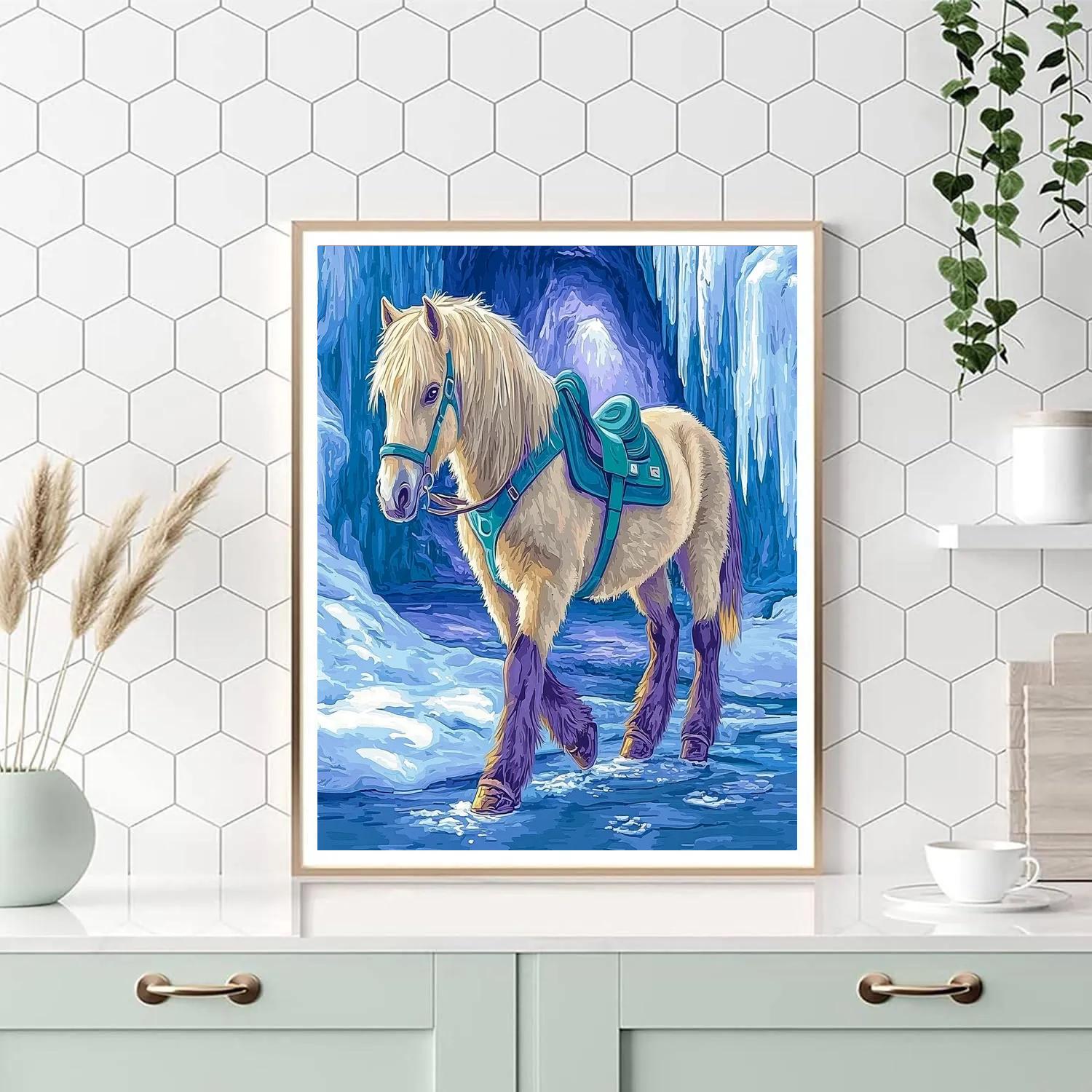 Ice Caves With Horse Explorer Paint by numbers art