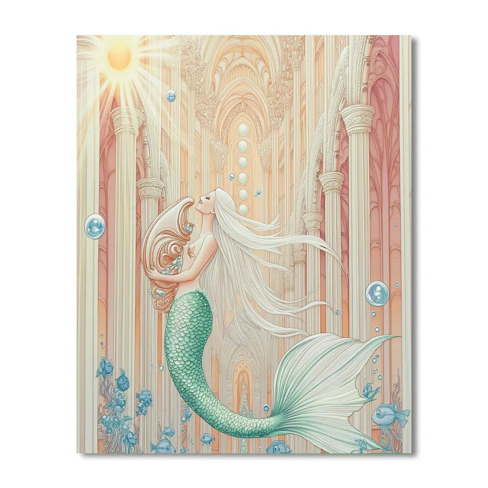 Coral Cathedral With Mermaid Choir DIY paint by numbers