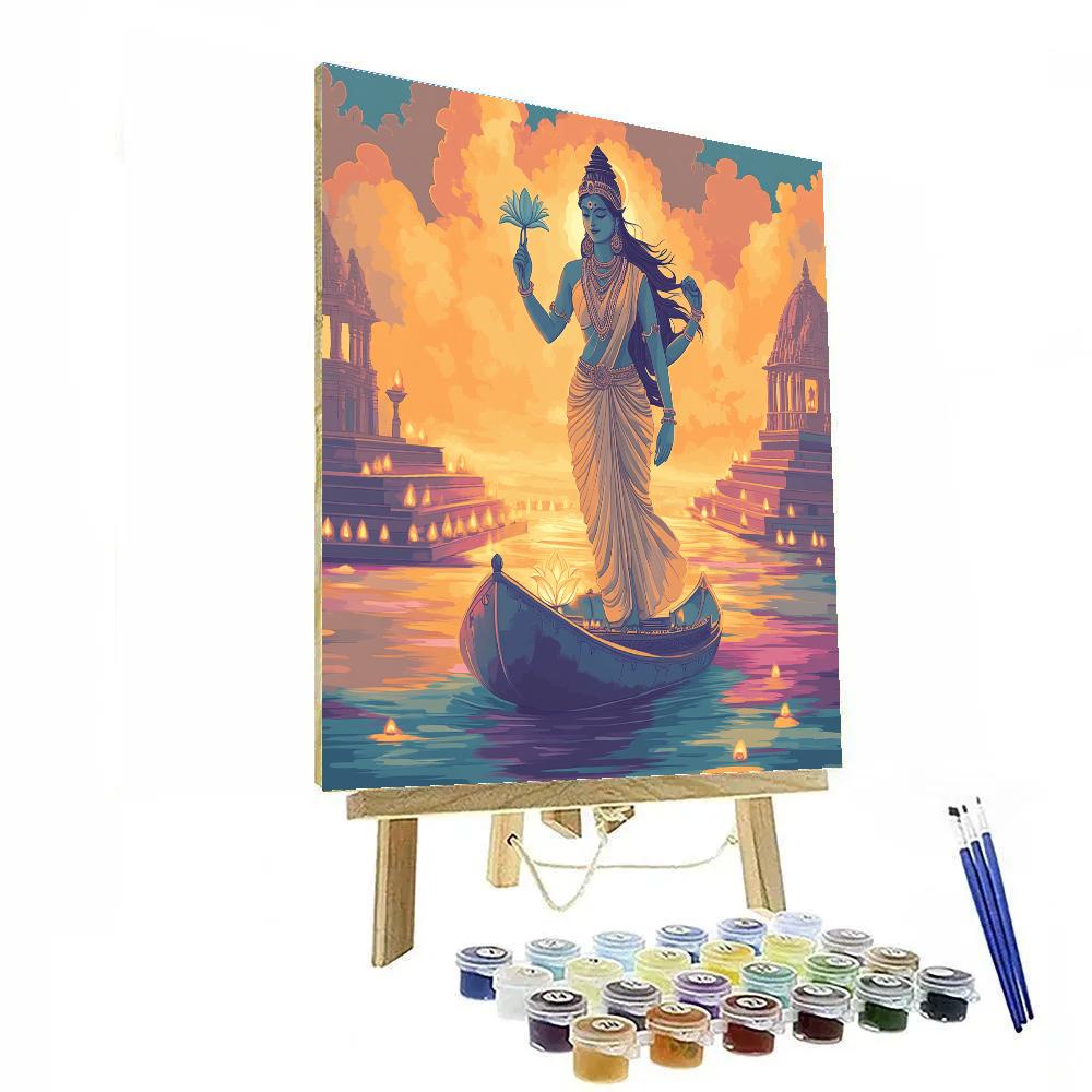 Parvati Lotus Boat On A River Of Light Numbered painting kits