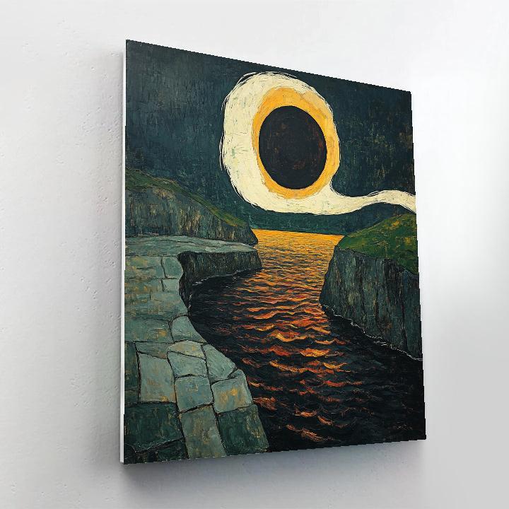 Edvard Munch Inspired Eclipse Over A Trembling Fjord paint by color