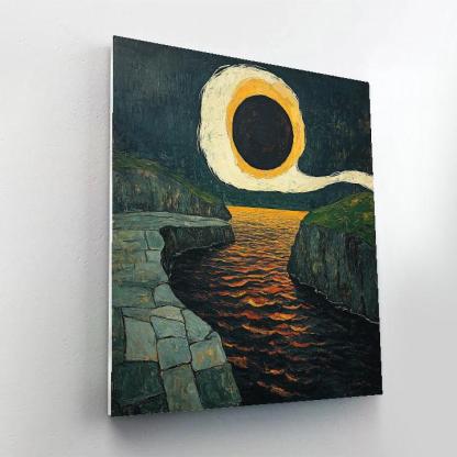 Edvard Munch Inspired Eclipse Over A Trembling Fjord paint by color