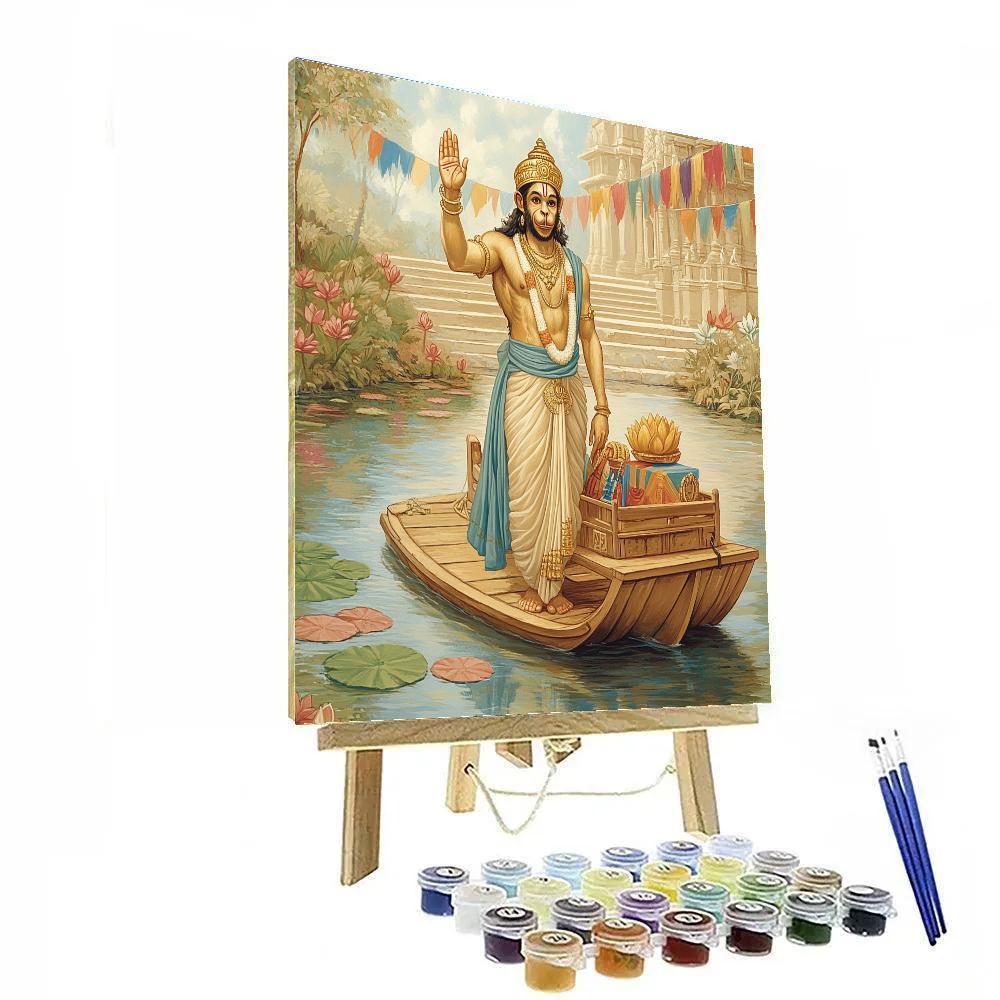 River Ferry In Hanuman Blessing Paint by numbers art