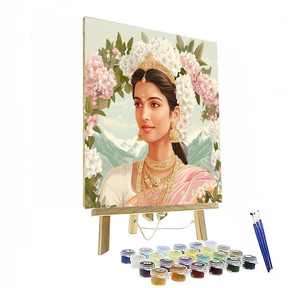 Parvati Crowned With Mountain Flowers Paint by numbers art