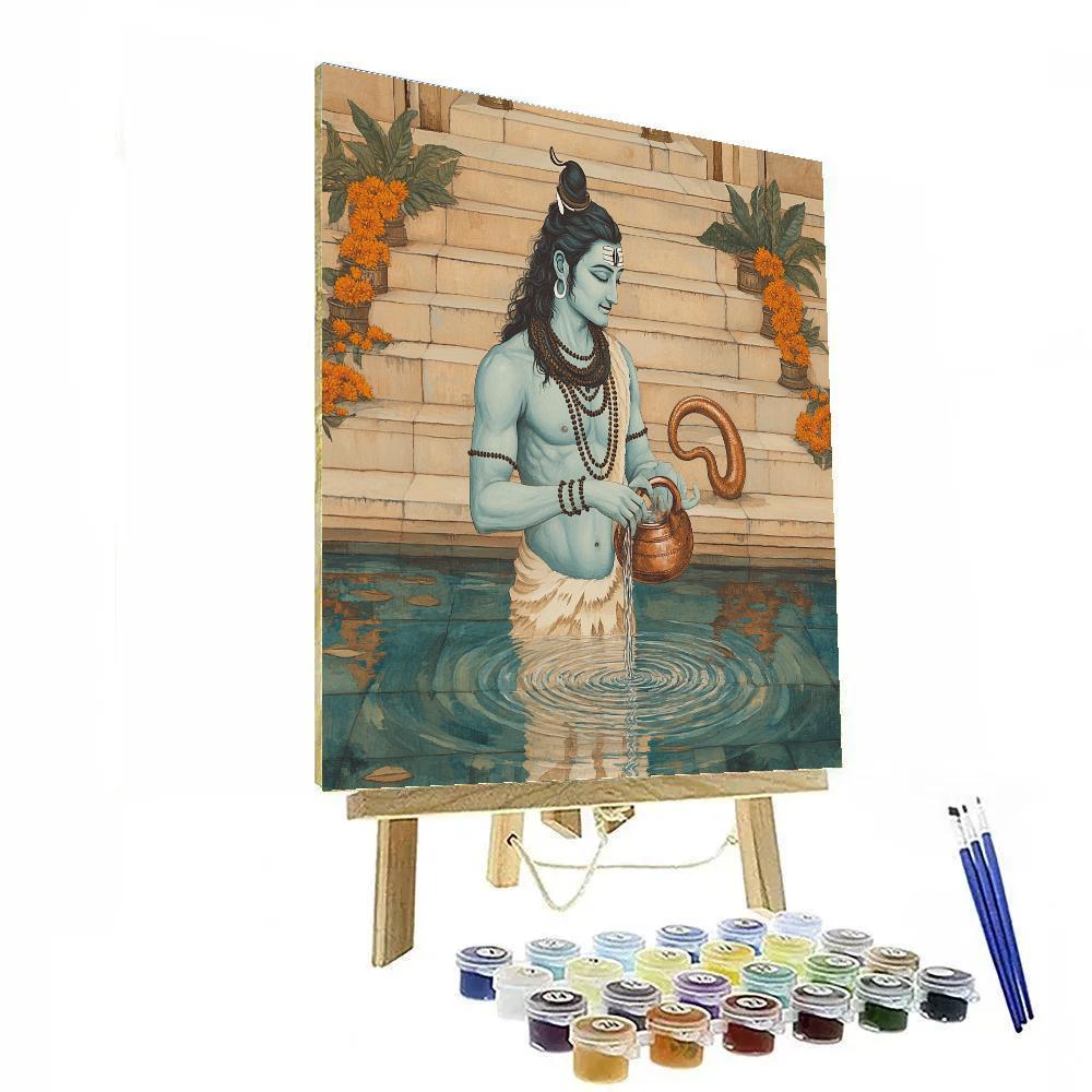 Stepwell Mirror With Shiva Within Paint by numbers art