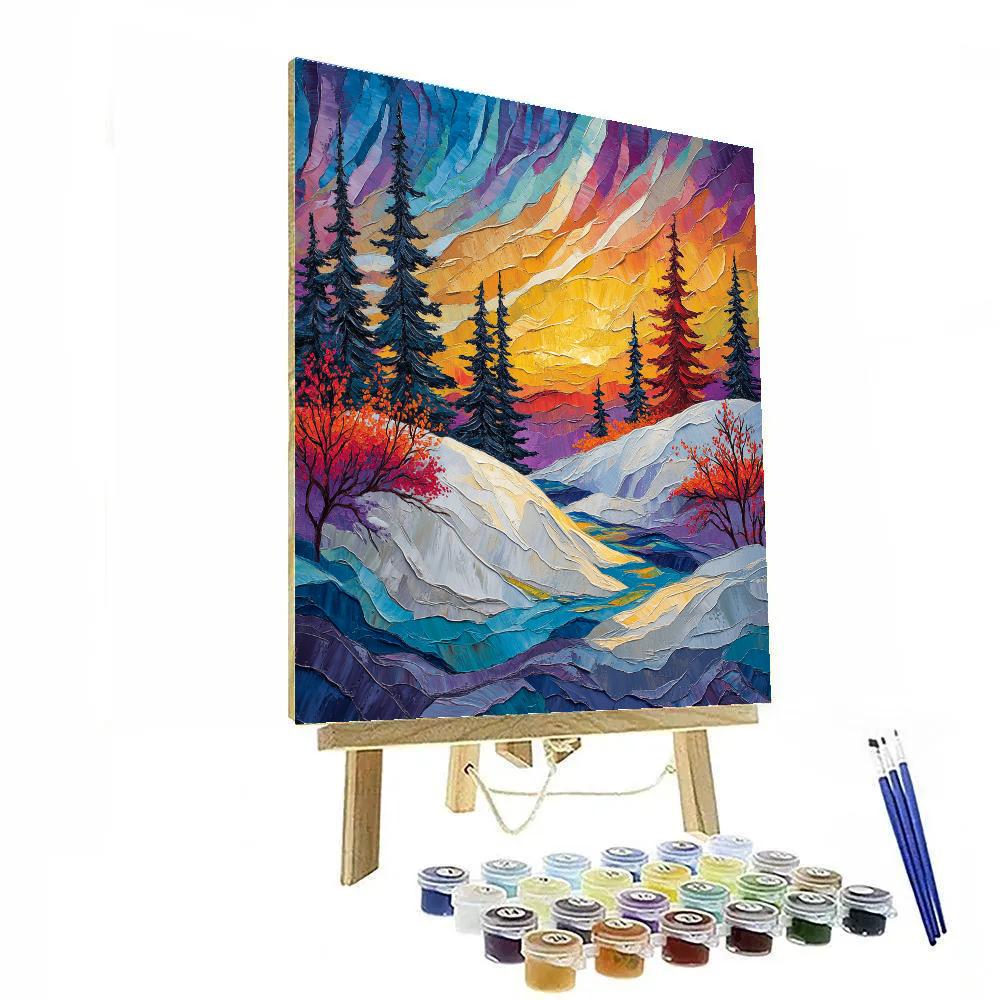 A.Y. Jackson Inspired Aurora Over The Canadian Shield Thaw Paint by numbers art