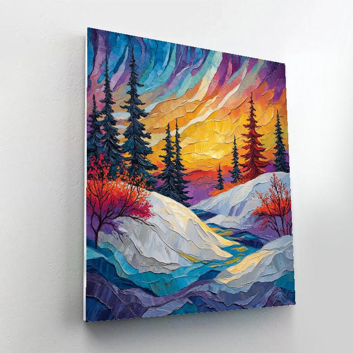 A.Y. Jackson Inspired Aurora Over The Canadian Shield Thaw Paint by numbers art