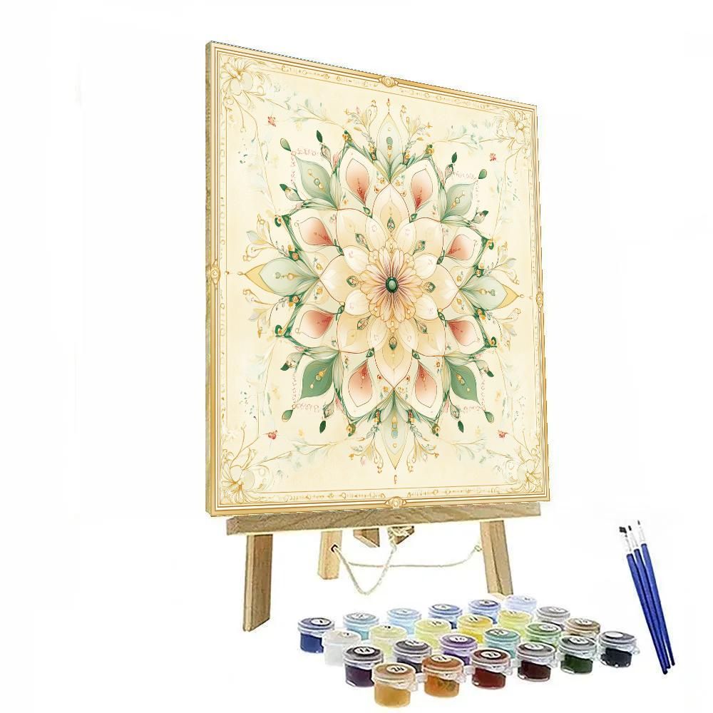 Alphonse Mucha Inspired Equinox Harmonic Mandala painting number kit