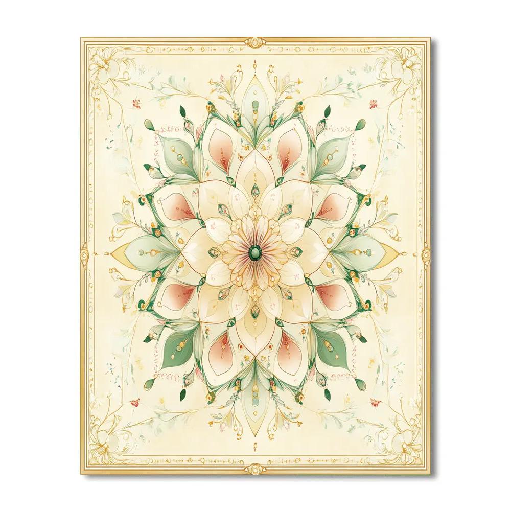 Alphonse Mucha Inspired Equinox Harmonic Mandala painting number kit