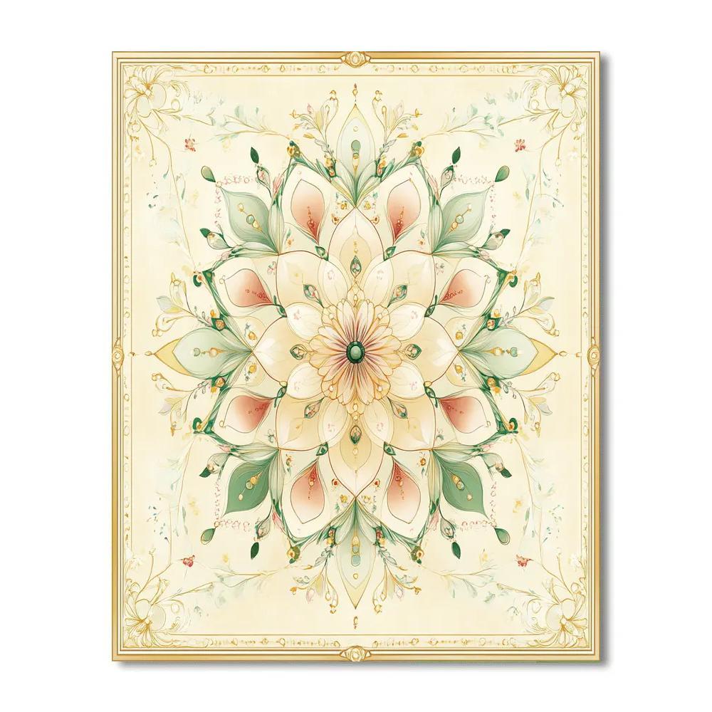 Alphonse Mucha Inspired Equinox Harmonic Mandala painting number kit