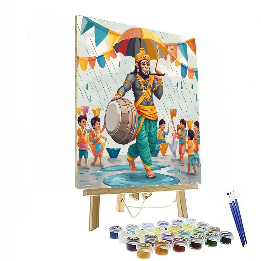 Hanuman Rain Drum Parade Paint by numbers kits