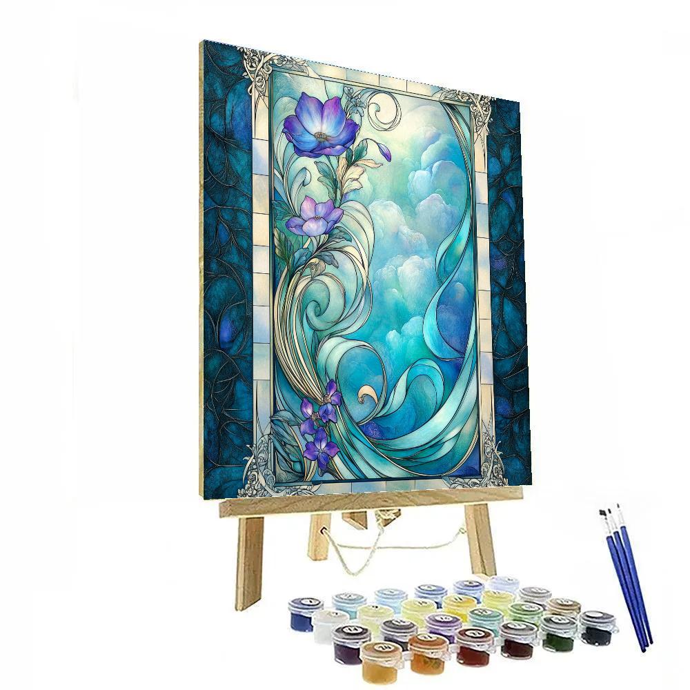 Alphonse Mucha Inspired Aurora Lattice Of Silence Paint by numbers kits