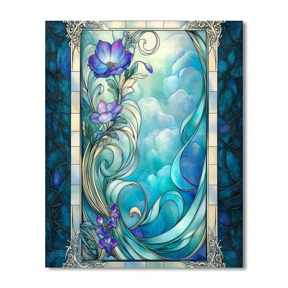 Alphonse Mucha Inspired Aurora Lattice Of Silence Paint by numbers kits