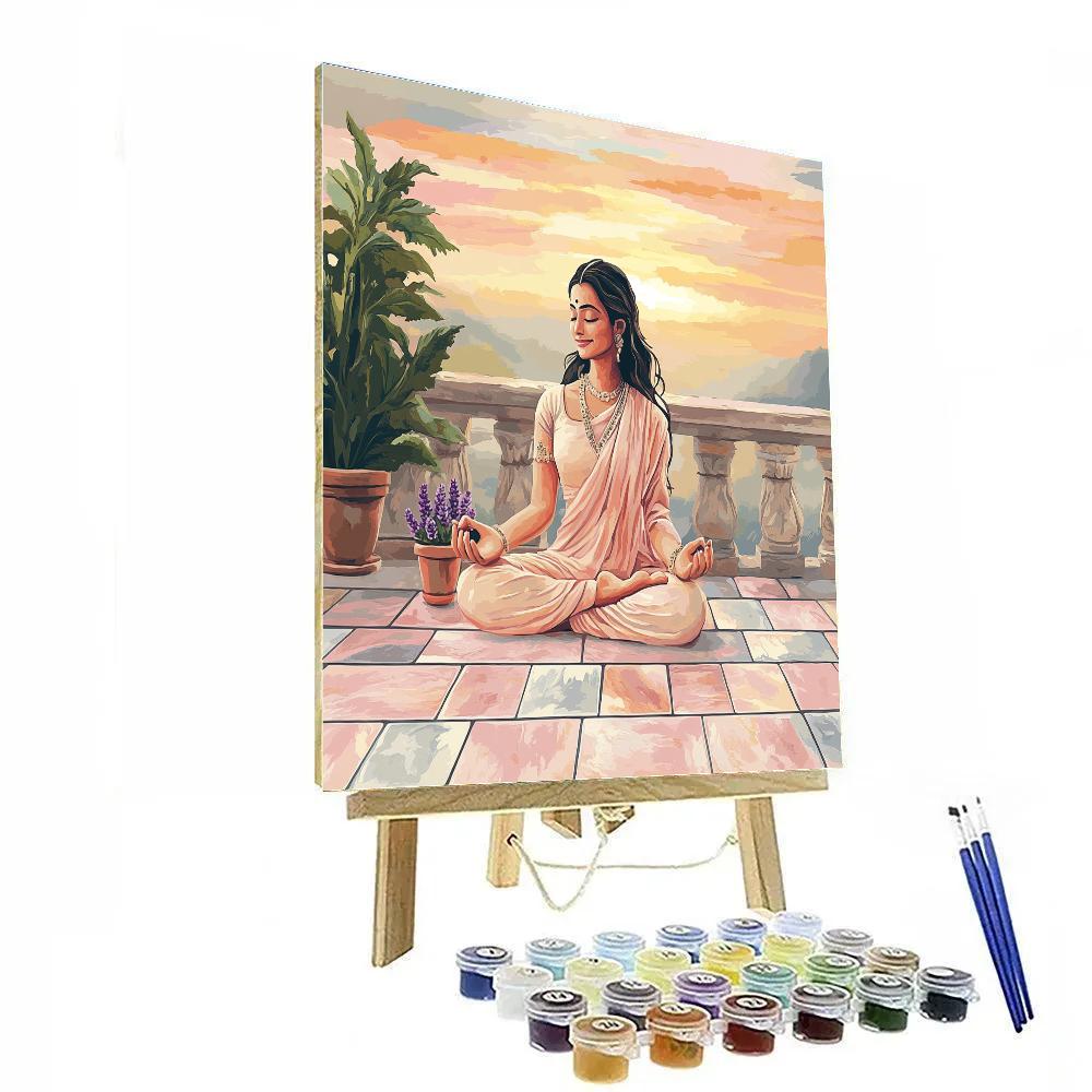 Parvati Rose Quartz Meditation Terrace Painting by numbers kit