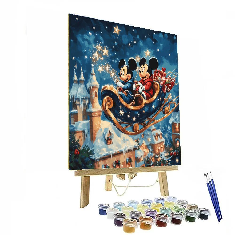 Starry Sleigh Workshop Above The Castle painting number kit