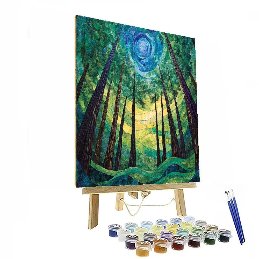Emily Carr Inspired Cathedral Cedar Vortex painting number kit