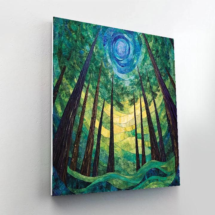 Emily Carr Inspired Cathedral Cedar Vortex painting number kit