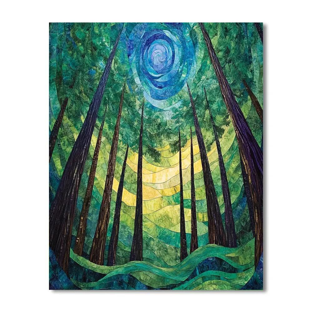 Emily Carr Inspired Cathedral Cedar Vortex painting number kit
