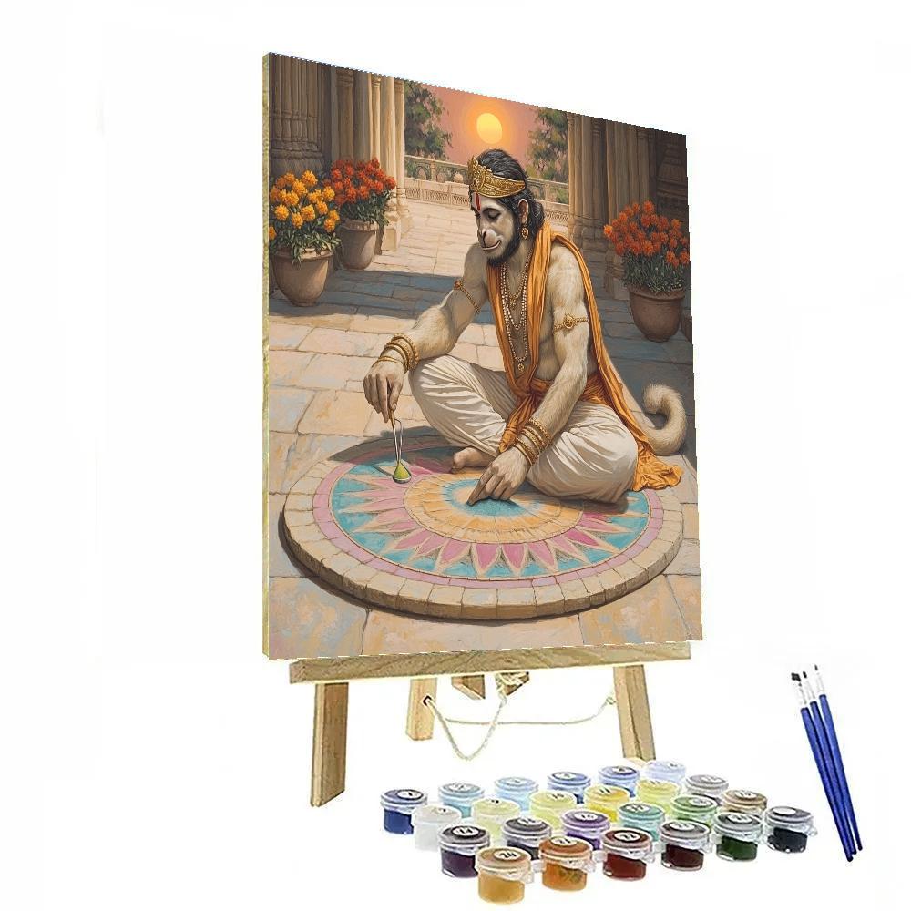Hanuman Sand Mandala Artisan Numbered painting kits