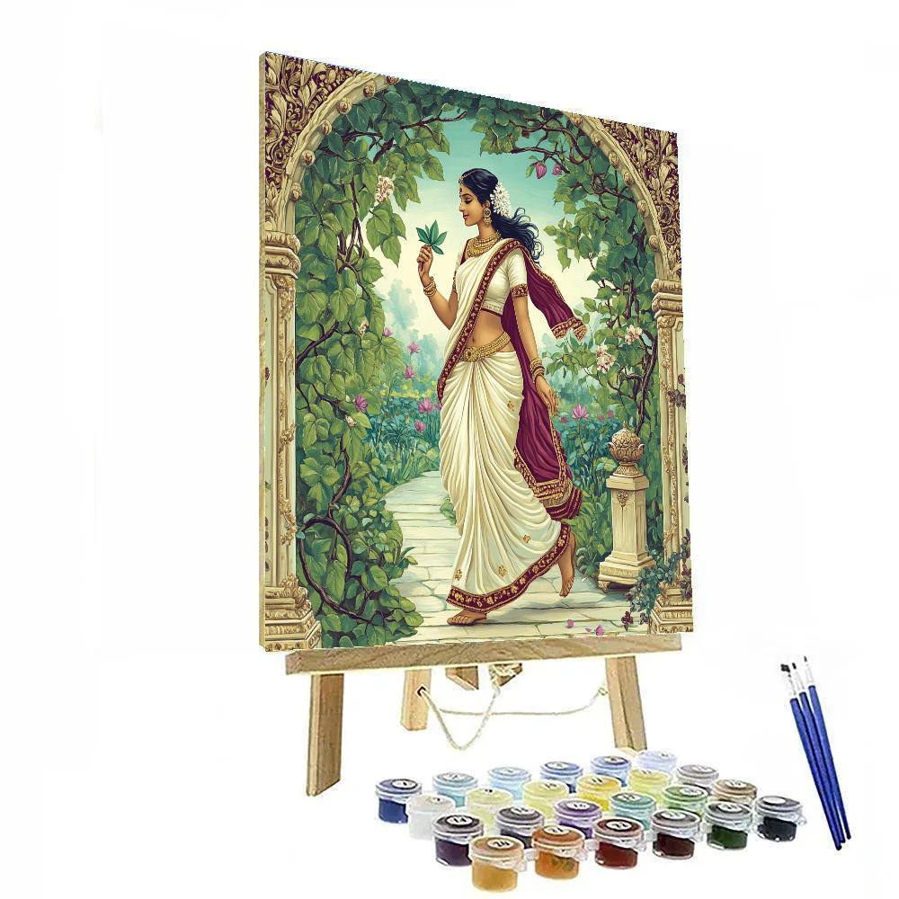 Parvati Under A Canopy Of Sacred Vines paint by number