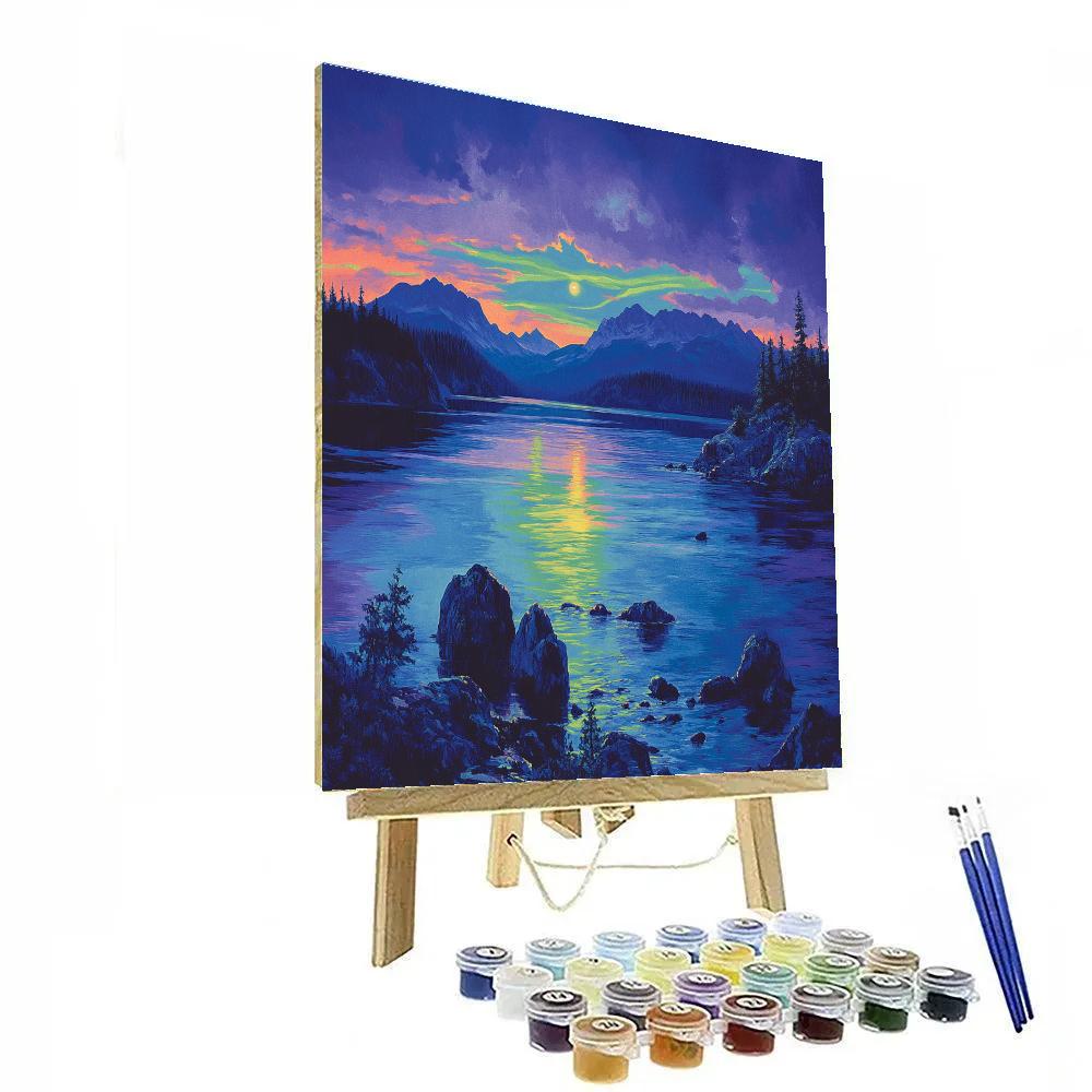 Frederick Varley Inspired Aurora Over Obsidian Lake Paint by numbers art
