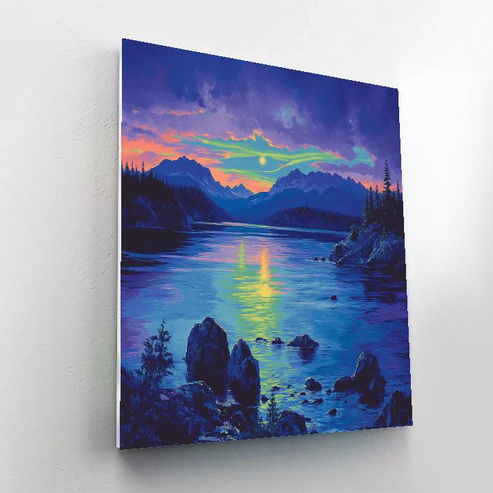 Frederick Varley Inspired Aurora Over Obsidian Lake Paint by numbers art