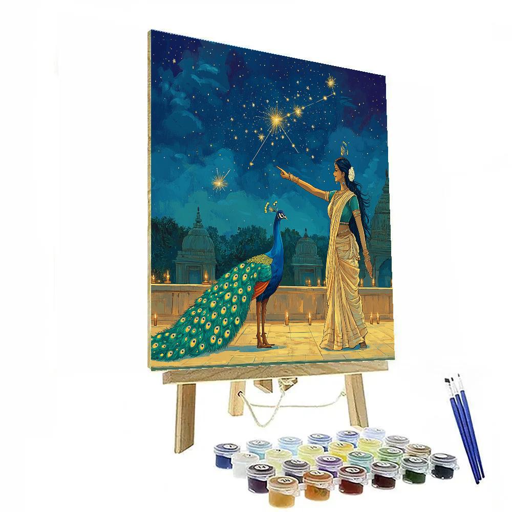 Parvati And The Constellation Peacock Number painting