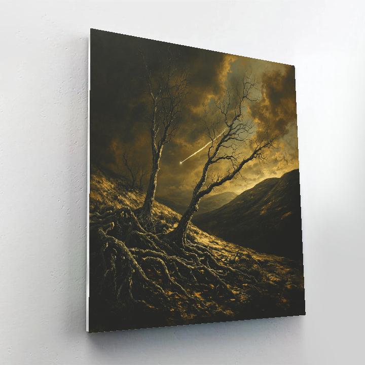 Francisco Goya Inspired Comet Light Through Dead Grove Paint by numbers art