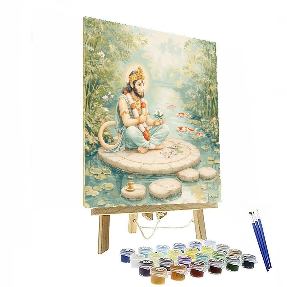 Hanuman Garden Pond Reflection Painting by numbers kit