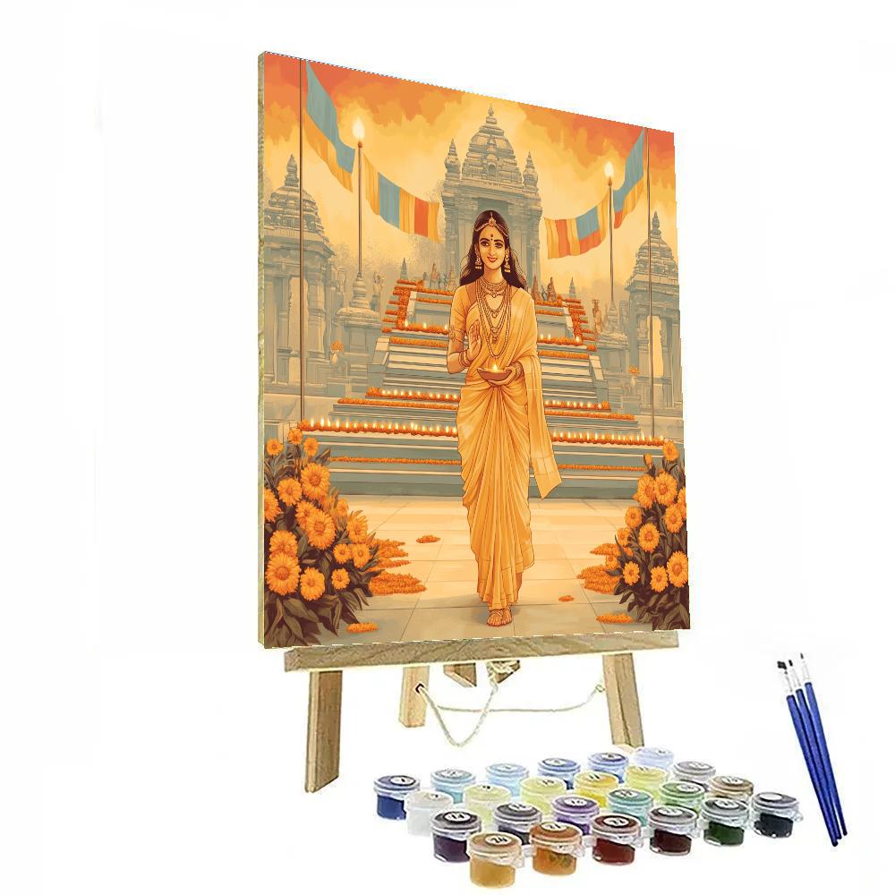 Parvati Saffron Dawn Procession painting number kit