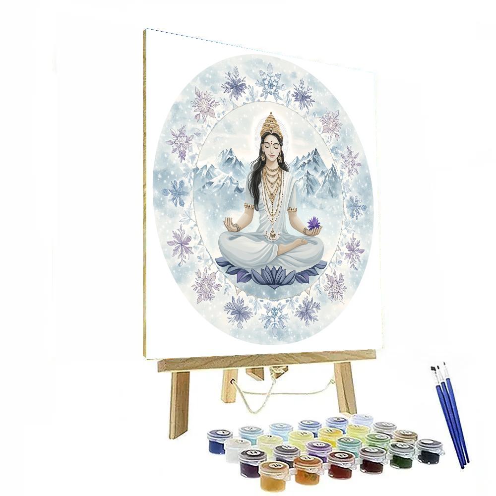 Parvati In A Snow Blossom Mandala DIY paint by numbers