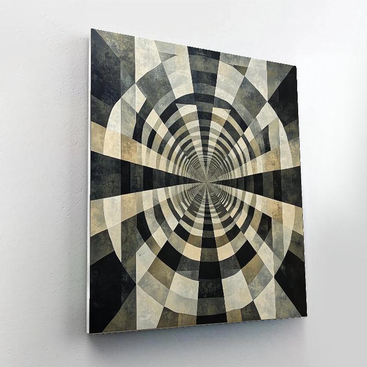 M.C. Escher Inspired Crystalline Orbit Paradox Grid Painting by numbers kit